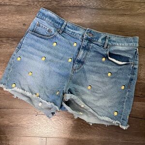 LOFT Blue Jean Shorts with Lemons